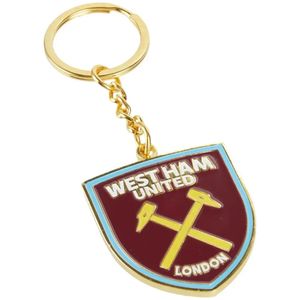 West Ham United FC - Smaltovaný přívěsek na klíče s erbem BS2816 (jedna velikost) (vínově červená/zlatá)