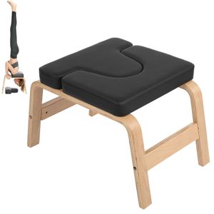 Yoga Stuhl Kopfstandhocker Yogahocker Inversionsstuhl für Fitness Trainieren bis 150kg (Schwarz)