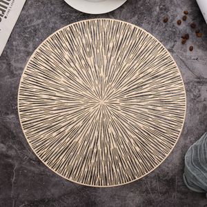 4x Tischset Rund Untersetzer im Set Platzdeckchen Gold