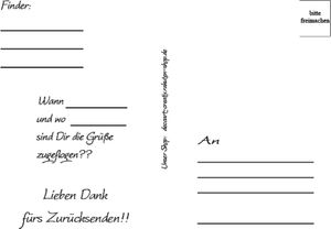 DeCoArt... 10 Ballonflugkarten Weitflugkarten Flugkarten zum Selbergestalten Vorderseite: leer/ Rückseite: Adressfelder und Gruß für den Rücksender