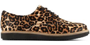 Clarks Glick Darby Damen Leder Leopard Halbschuhe 36