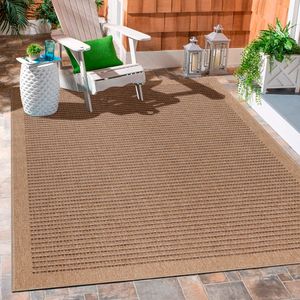 Outdoor-Teppich Naturfarben, Wetterfest Sisal-Optik, Wohnzimmer, Terrasse, Balkon, Küchenteppich, flach gewebt, Natur-Optik, Maße:80 x 250 cm