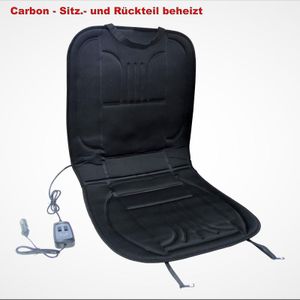 Profi Auto Sitzheizung Carbon 3 Stufen Rücken und Sitz beheizbare Sitzauflage universal