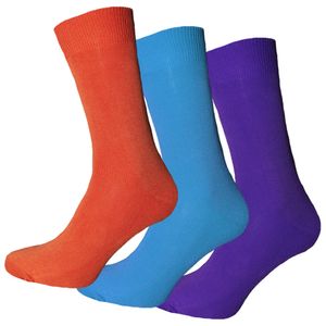 Simply Essentials - Bambusové ponožky pro muže (3 balení) 1736 (39,5 EU-45,5 EU) (oranžová/modrá/fialová)