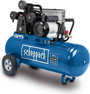 Scheppach Kompressor HC550TC | 100 L Kessel | 400 V Spannung | 3000 W / 4 PS Induktionsmotor | 10 bar Arbeitsdruck | 3 Zylinder | 2 Schnellkupplungen