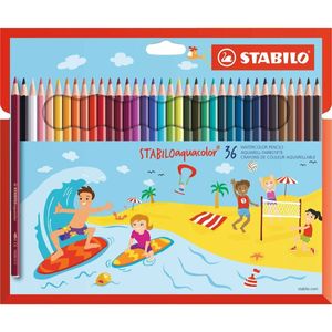 Aquarell-Buntstift - STABILO aquacolor - 36er Pack - mit 36 verschiedenen Farben