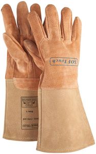 Schweißerhandschuhe Gr.L (9) orange Schweins-/Wildleder/Softtouch 5 PA