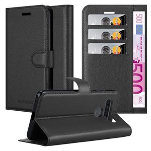 Cadorabo Hülle für LG K41S Schutz Hülle in Schwarz Handyhülle Etui Case Cover Magnetverschluss