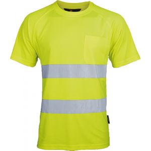 Arbeitsshirt Warnschutz T-shirt, Gelb Größe XXXL