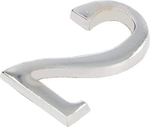 KOTARBAU® Numer Domu Cyfra "2" Na Drzwi Samoprzylepny Nowoczesny Ozdobny Chrom Mosiądz 5 CM