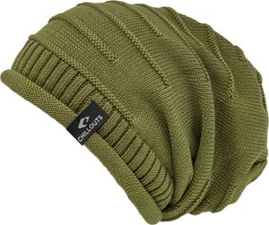 Chillouts unifarbene Longbeanie Erik mit Strick-Details