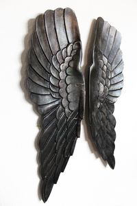 Nástenná dekorácia Kovové anjelské krídla 67cm Nástenná socha Nástenná dekorácia Nástenný objekt