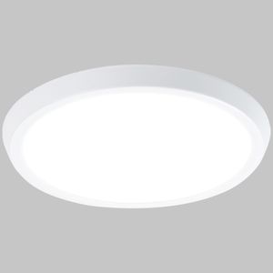 HOMCOM LED Deckenlampe, 35W Dimmbare Deckenleuchte, Runde Deckenbeleuchtung Hintergrundbeleuchtung mit Fernbedienung, WiFi Kontrolle für Badezimmer Wohnzimmer Ø30 x 3,2H cm