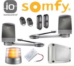 Somfyt Axovia 3S iO Pack Comfort 2-flüglig Drehtorantriebe Beste Komfort + Akku