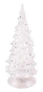 LED Tannenbaum mit Farbwechsler 14cm Winterdeko Weihnachtsbaum Leuchttanne Deko, Farbe:transparent