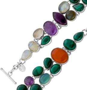 Amethyst Armband Silber 925 Mondstein Lapislazuli Malachit Aventurin 19