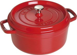 Staub Cocotte oval Kirschrot 24cm Gusseisen Bräter