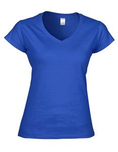 Gildan Damen T-Shirt Softstyle® V-Neck 64V00L Blau Royal L