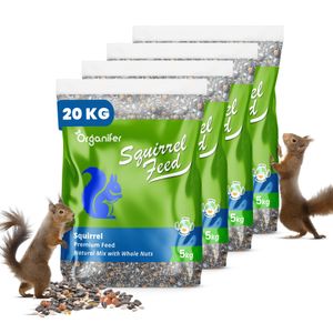 Prémiové krmivo pre veveričky – 20 kg - Prírodná zmes s celými orechmi - Organifer