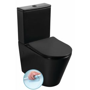 PACO Kombi-WC,spülrandlos, Abgang senkrecht/waagerecht, Schwarz matt