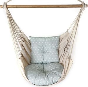Love Gifts® Fotel wiszący z 2 poduszkami i zestawem haków sufitowych 130/100 cm - udźwig 150 kg, fotel wiszący dla dorosłych i dzieci, zawieszenie fotela wiszącego do wnętrz