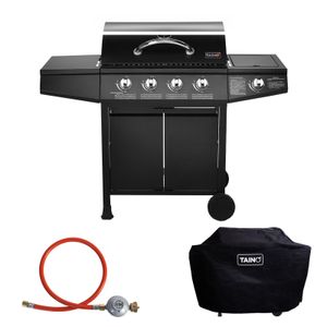 TAINO BASIC 4+1 Brenner Gasgrill Abdeckung Set Gasregler BBQ Zubehör Cover