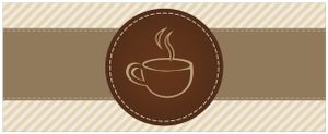 Wallario selbstklebendes Poster - Kaffee-Menü - Logo Symbol für Kaffee, Größe: 80 x 200 cm