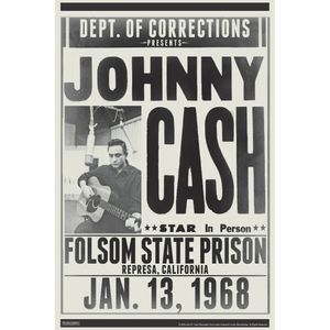 Johnny Cash - Poster "Folsom State Prison" PM3416 (Einheitsgröße) (Beige/Schwarz)