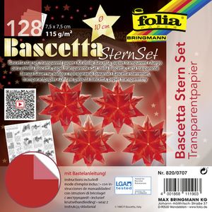 folia Faltblätter Bascetta-Stern 75 x 75 mm rot