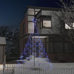 vidaXL LED-Weihnachtsbaum mit Metallstange 500 LEDs Blau 3 m