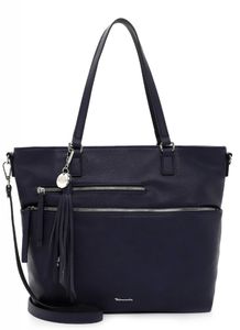 Tamaris Damen Shopper Handtasche Umhängeriemen Reißverschluss Adele 30485, Farbe:Blau