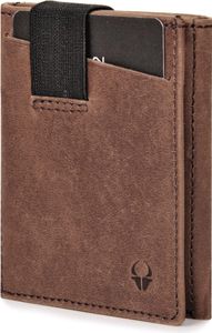 DONBOLSO Wallet 2 I Slim Wallet I Geldbörse mit RFID-Schutz I bis zu 13 Karten I Mini-Geldbörse für Damen und Herren I Geldbörse I Leder braun