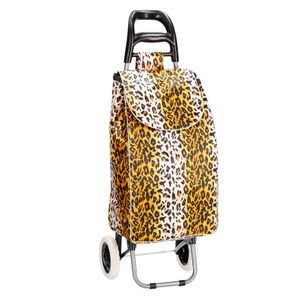 RoyalFay® Einkaufstrolley Einkaufswagen Leoparden-Design 38 L Volumen