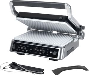 Genius Chef Kontaktgrill, Elektrogrill Edelstahl für Sandwiches Steak, abnehmbare Grillplatten, Sandwichtoaster