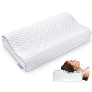 HiScooter Orthopädisches Nackenstützkissen, Gesundheitskissen, Memory Foam Kopfkissen, Visco Schlafkissen mit Atmungsaktives Mesh, Ergonomisches