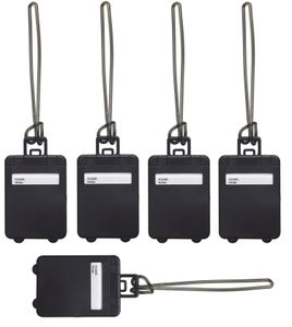 Kofferanhänger 5er Set Namensschild schwarz Gepäckanhänger 5 x 9 cm