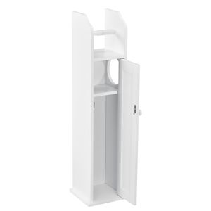 [en.casa] Badezimmerschrank 78x20x18cm Toilettenpapierhalter Badschrank Badregal Schrank  Eckschrank Weiß