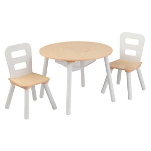 KidKraft Detský stôl s 2 stoličkami Hnedý masív 27027