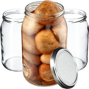 KADAX zaváracie poháre 900 ml, zaváracie poháre na zaváranie, zaváracie poháre na skrutkovacie viečka, zaváracie poháre možno použiť ako poháre na džem, zaváracie poháre, zaváracie poháre (48 ks, strieborné)