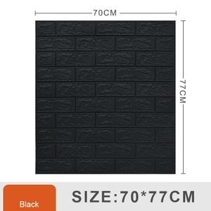 1 Set (10 Stk)große 3D wasserdichte Fliesen Ziegel Wand Aufkleber selbstklebende Schaum Panel 70x77cm Schwarz