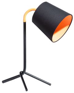 BELIANI Tischlampe Schwarz und Orange Metallfuß Stoffschirm langes Kabel mit Schalter Modern Minimalistisch