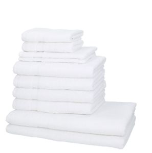Betz 10er Handtuch-Set PALERMO 100%Baumwolle  Farbe weiß