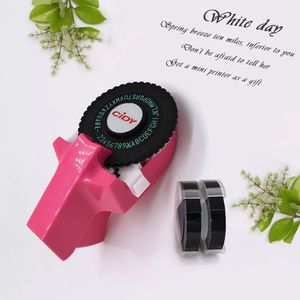Mini Portable Manual Label Maker DIY 3D-Prägung Etikettenschreiber Drucker Schreibmaschine mit Kunststoff PVC 9mm Etikettenbänder Beschriftungsmaschine