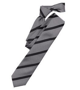 Casamoda Krawatte Schwarz Gestreift 100% Seide 6cm Breit Schmale Form Fleckenabweisend