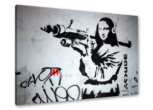 80 x 60 cm Bild auf Leinwand Banksy 4172-VKF deutsche Marke und Lager  -   fertig gerahmt , exklusive Markenware von Visario