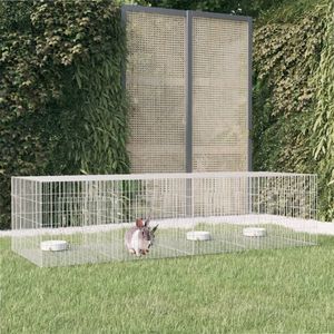 vidaXL klietka pre králiky 4 panely 217x79x54 cm pozinkované železo