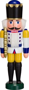 Nussknacker aus Seiffen König Holz Figur 29 cm - Echt Erzgebirge, Farbe:weiß