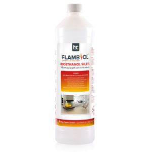 15x 1 L FLAMBIOL® Bioethanol 96,6% Premium für Ethanol-Tischkamin in Flaschen