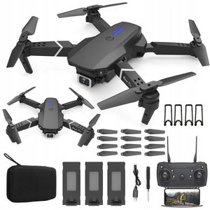 RC-Drohne mit HD Kamera, 4K-Kamera WiFi-FPV-Drohn, GPS RC Qudcopter, Flugzeit Faltbare FPV Drohnen mit 3 Batterien