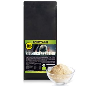 GOLDEN PEANUT Sportline Erbsenprotein BIO 1 kg - Isolat 80 % feinstes Proteinpulver, cholesterinfrei, glutenfrei, lactosefrei, DE-ÖKO-003